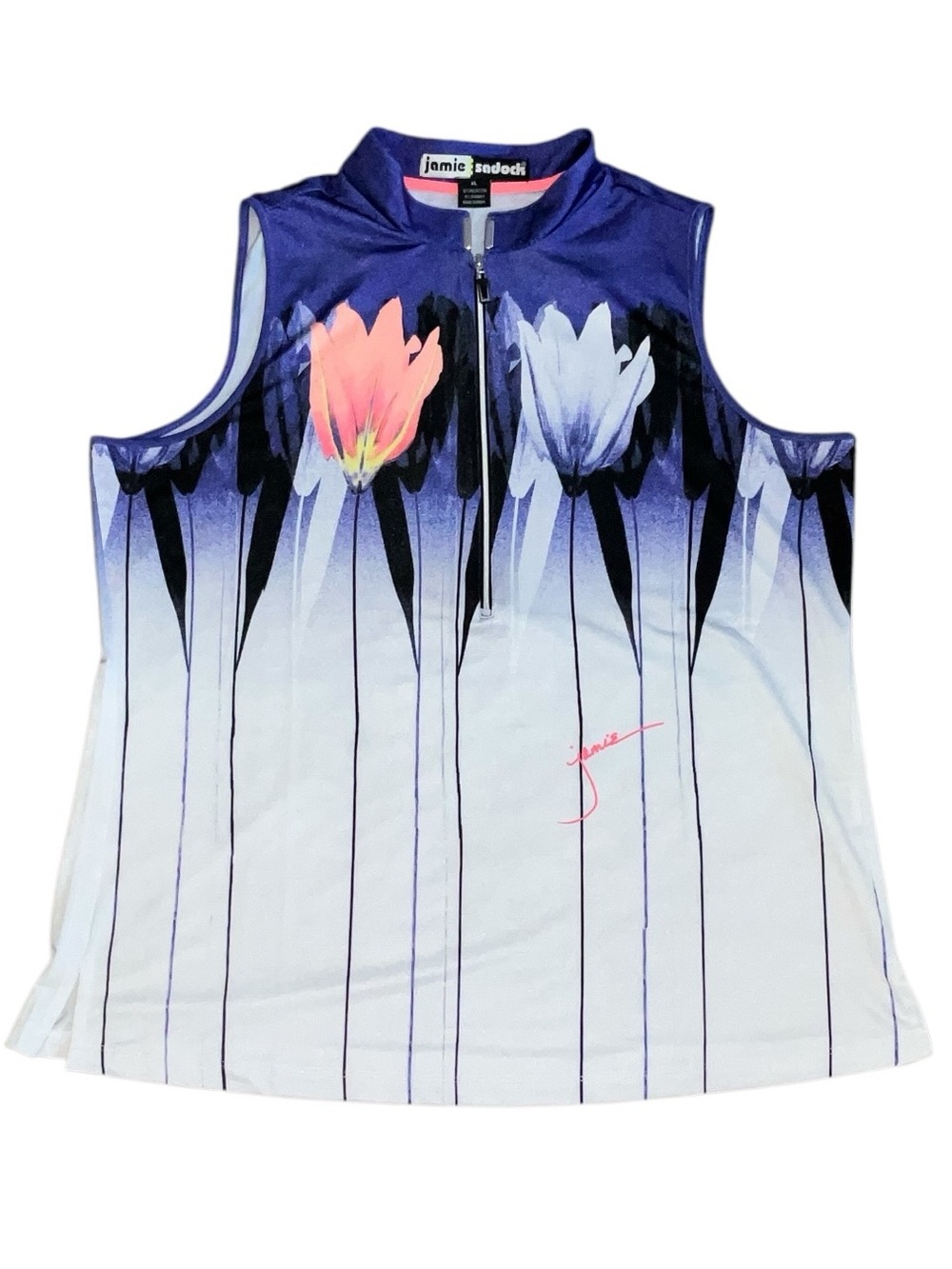 Jamie Sadock Tulip Print Golf Top, EUC